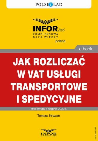 Jak rozlicza w VAT usugi transportowe i spedycyjne Tomasz Krywan - okadka ebooka