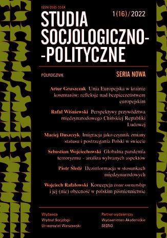 Studia Socjologiczno-Polityczne 1(16) 2022 Praca zbiorowa - okadka ebooka