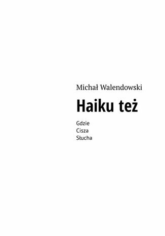 Haikute Micha Walendowski - okadka audiobooks CD