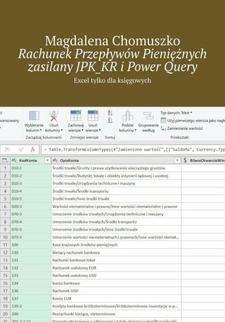 Rachunek Przepływów Pieniężnych zasilany JPK_KR i Power Query