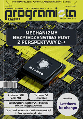 Programista nr 102. Mechanizmy bezpieczeństwa Rust z perspektywy C++ Magazyn Programista - okładka audiobooks CD