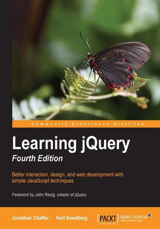 Okładka:Learning jQuery. Add to your current website development skills with this brilliant guide to JQuery. This step by step course needs little prior JavaScript knowledge so is suitable for beginners and more seasoned developers alike. - Fourth Edition 