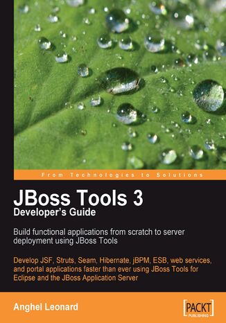 Okładka:JBoss Tools 3 Developers Guide. Develop JSF, Struts, Seam, Hibernate, jBPM, ESB, web services, and portal applications faster than ever using JBoss Tools for Eclipse and the JBoss Application Server 