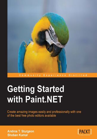 Okładka:Getting Started with Paint.NET. Learning the free Paint.NET photo editing program means you can achieve any professional effect you want, and this book shows you how, ranging from installation and plugins to advanced imaging techniques 