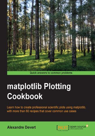 Okładka:matplotlib Plotting Cookbook. Discover how easy it can be to create great scientific visualizations with Python. This cookbook includes over sixty matplotlib recipes together with clarifying explanations to ensure you can produce plots of high quality 