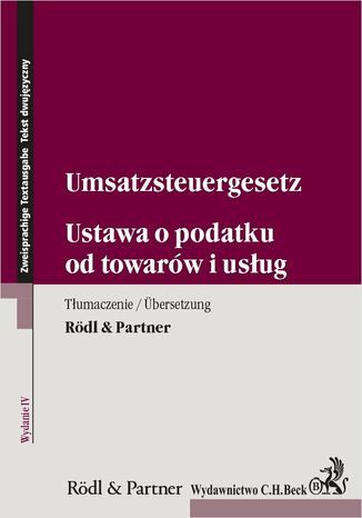 Ustawa o podatku od towarw i usug. Umsatzsteuergesetz Rdl & Partner - okadka ebooka