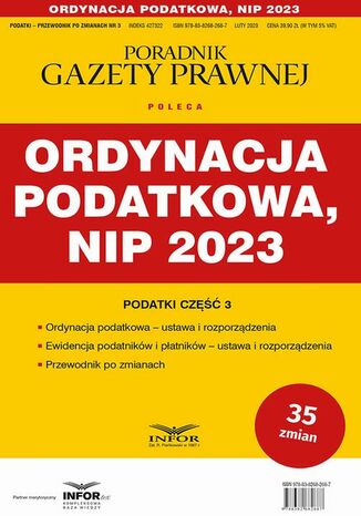 Ordynacja podatkowa NIP 2023 Praca zbiorowa - okładka audiobooks CD