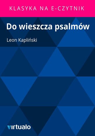 Do wieszcza psalmw Leon Kapliski - okadka audiobooks CD