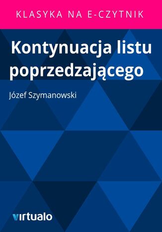 Kontynuacja listu poprzedzajcego Jzef Szymanowski - okadka ebooka