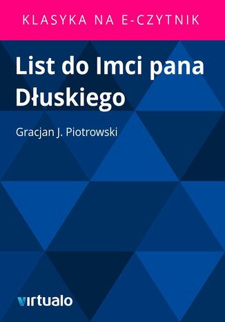 List do Imci pana Duskiego Gracjan J. Piotrowski - okadka ebooka