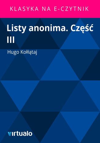 Listy anonima. Cz III Hugo Kotaj - okadka audiobooks CD
