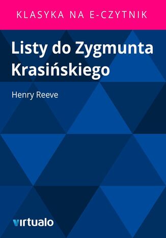 Listy do Zygmunta Krasiskiego Henry Reeve - okadka ebooka