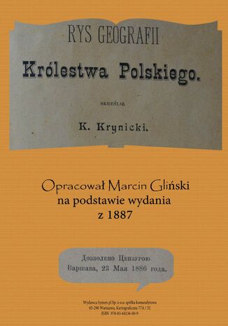 Rys geografii Krlestwa Polskiego 1887 - opracowanie Konstanty Krynicki, Marcin Gliski - okadka ebooka