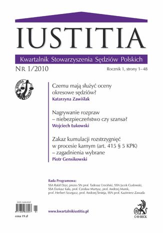 Iustitia. Kwartalnik Stowarzyszenia Sędziów Polskich Nr 1/2010