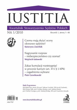 Iustitia. Kwartalnik Stowarzyszenia Sdziw Polskich Nr 1/2010 Opracowanie zbiorowe - okadka ebooka