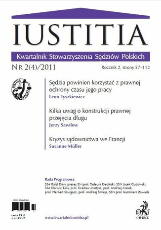 Iustitia. Kwartalnik Stowarzyszenia Sdziw Polskich Nr 2(4)/2011 Krystian Markiewicz - okadka ebooka