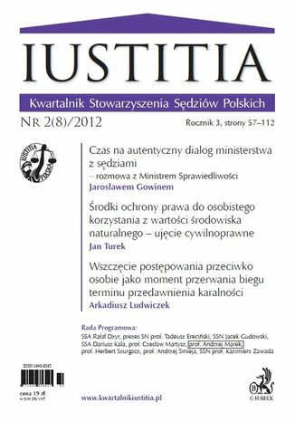 Iustitia. Kwartalnik Stowarzyszenia Sdziw Polskich Nr 2(8)/2012 Krystian Markiewicz - okadka ebooka