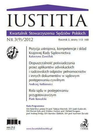 Iustitia. Kwartalnik Stowarzyszenia Sędziów Polskich Nr 3(9)/2012