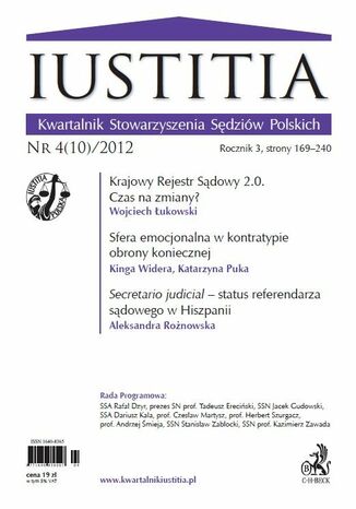 Iustitia. Kwartalnik Stowarzyszenia Sdziw Polskich Nr 4(10)/2012 Krystian Markiewicz - okadka ebooka