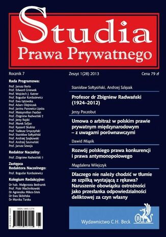 Studia Prawa Prywatnego. Zeszyt 1/2013