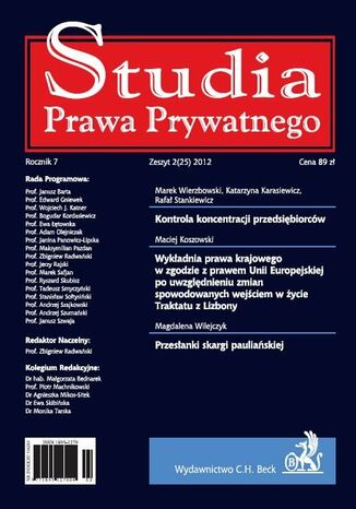 Studia Prawa Prywatnego. Zeszyt 2/2012