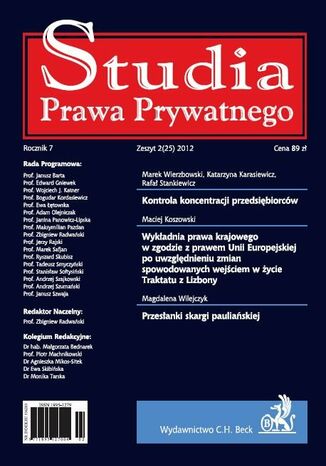 Studia Prawa Prywatnego. Zeszyt 2/2012 Bogudar Kordasiewicz - okadka ebooka