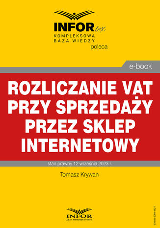 Rozliczanie VAT przy sprzeday przez sklep internetowy Tomasz Krywan - okadka ksiki