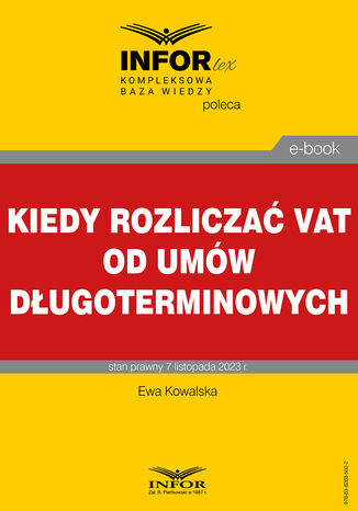 Kiedy rozliczy VAT od umw dugoterminowych Ewa Kowalska - okadka audiobooks CD