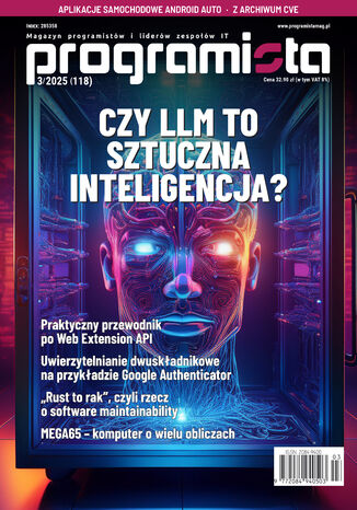 Okładka: Programista nr 118. Czy LLM to sztuczna inteligencja?