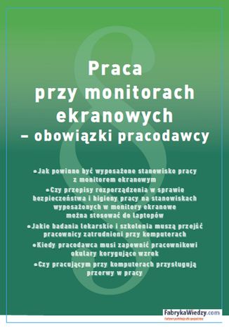 Praca przy monitorach ekranowych - obowizki pracodawcy Agata Lankamer-Prasoek - okadka audiobooks CD