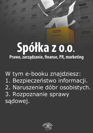 Spka z o.o. Prawo, zarzdzanie, finanse, PR, marketing, wydanie maj 2014 r Barbara Brzda - okadka ksiki