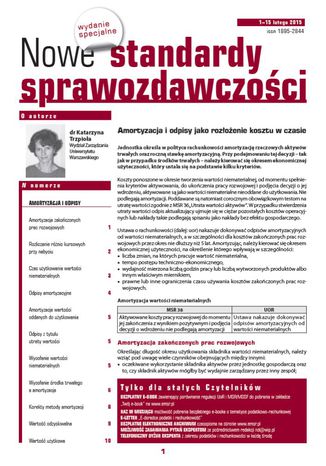 Okładka książki/ebooka Nowe Standardy Sprawozdawczości, wydanie specjalne: Amortyzacja i odpisy jako rozłożenie kosztu w czasie