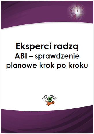 Eksperci radz ABI - sprawdzenie planowe krok po kroku Jarosaw abwka - okadka audiobooks CD