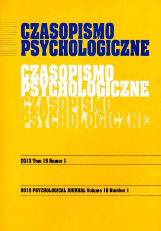 Czasopismo Psychologiczne Psychological Journal Tom 19 numer 1 Stowarzyszenie Psychologia i Architektura - okładka audiobooks CD