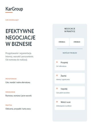 Efektywne negocjacje w biznesie – bezpłatny ebook KAR-GROUP