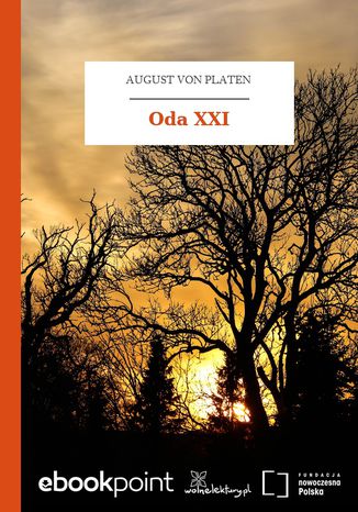 Oda XXI August von Platen - okadka ebooka