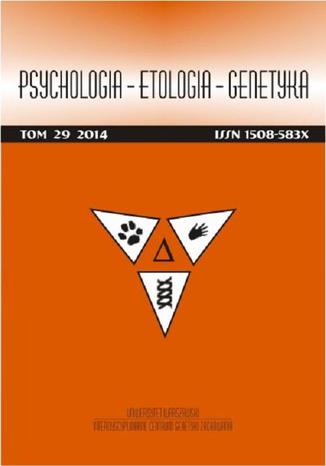 Psychologia-Etologia-Genetyka nr 29/2014 Wodzimierz Oniszczenko - okadka audiobooks CD