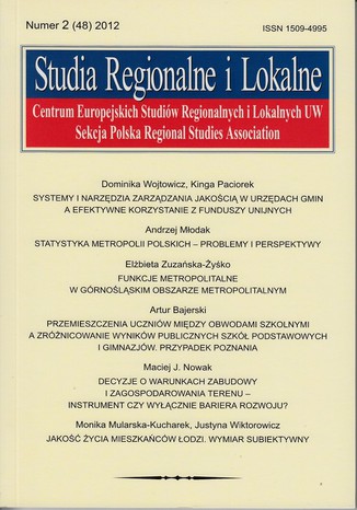 Studia Regionalne i Lokalne nr 2(48)/2012 Grzegorz Gorzelak - okadka ebooka
