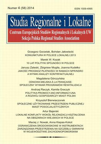 Studia Regionalne i Lokalne nr 4(58)2014 Grzegorz Gorzelak - okadka ebooka