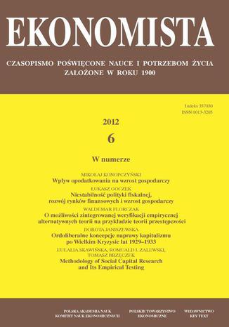 Ekonomista 2012 nr 6 Praca zbiorowa - okadka ebooka