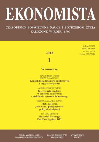 Ekonomista 2013 nr 1 Praca zbiorowa - okadka audiobooks CD