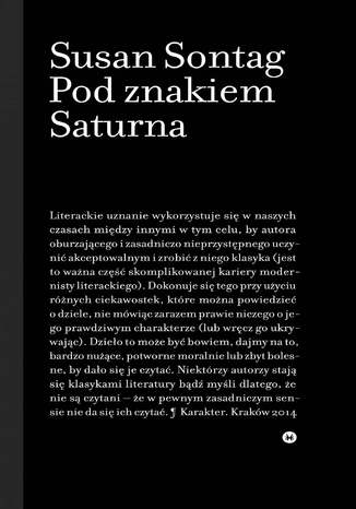 Pod znakiem Saturna Susan Sontag - okadka ebooka