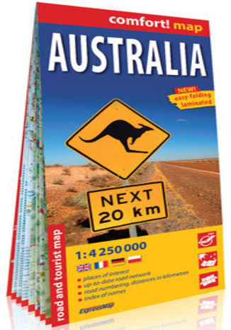 Okładka książki/ebooka Australia laminowana mapa samochodowo-turystyczna 1:4 250 000