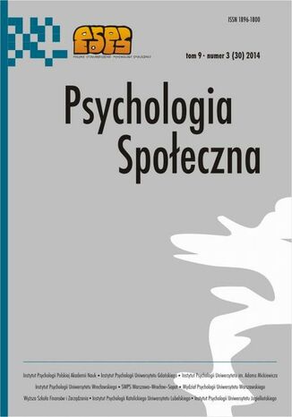 Okładka książki/ebooka Psychologia Społeczna nr 3(30)/2014