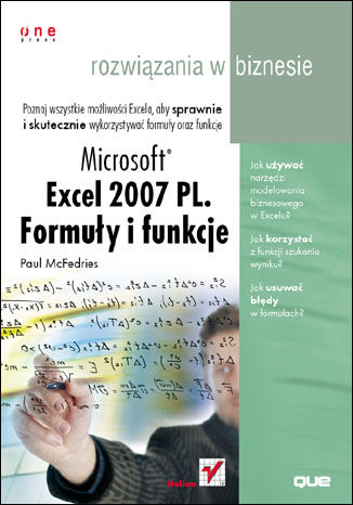 Okładka książki Microsoft Excel 2007 PL. Formuły i funkcje. Rozwiązania w biznesie