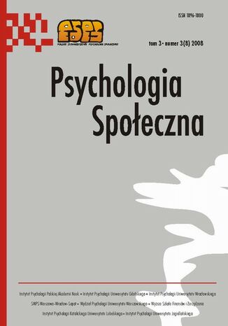 Okładka książki/ebooka Psychologia Społeczna nr 3(8)/2008