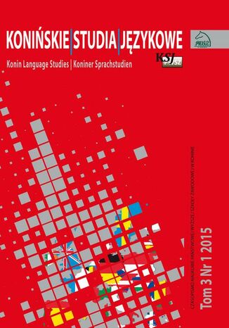 Okładka książki/ebooka Konińskie Studia Językowe Tom 3 Nr 1 2015