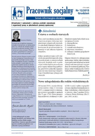 Okładka książki/ebooka Pracownik socjalny on-line nr.12/2015