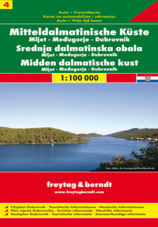 Chorwacja cz.4 Mljet Medziugorie Dubrownik mapa 1:100 000 Freytag & Berndt  - okładka książki
