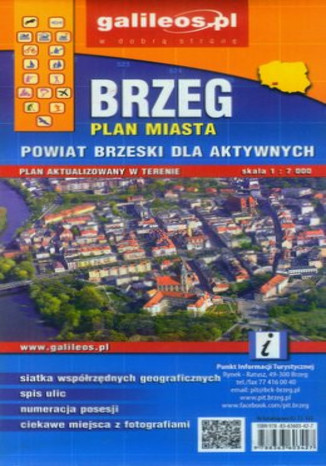 Okładka książki/ebooka Brzeg i Powiat Brzeski. Mapa Galileos 1:7 000